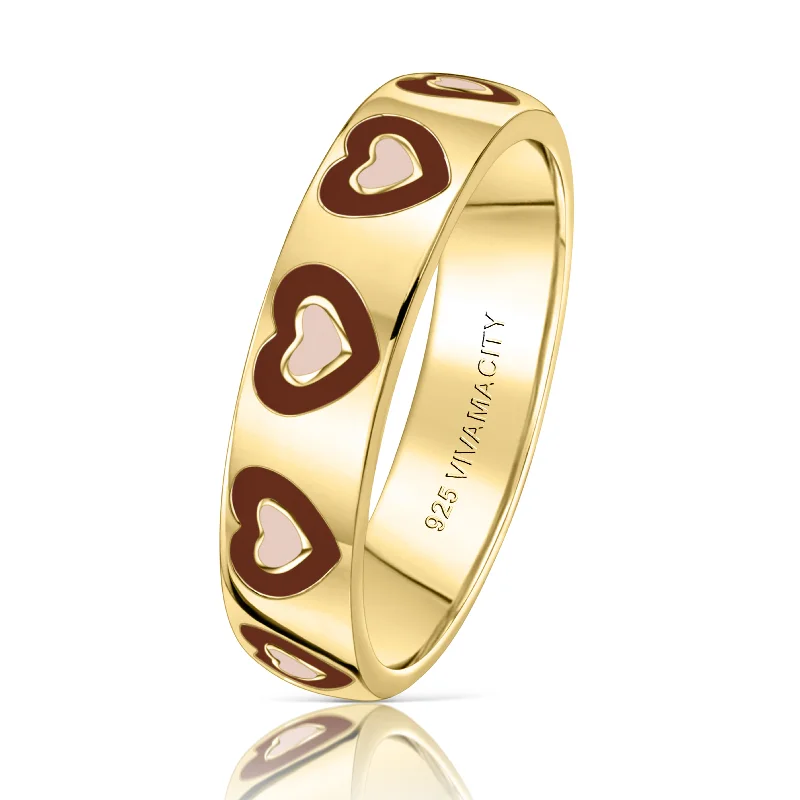 Women’s promise rings-Cocoa Heart Ring