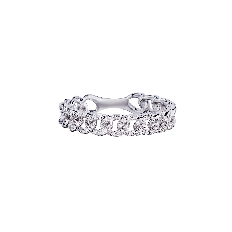 Women’s double band rings-DIAMOND LINK RING