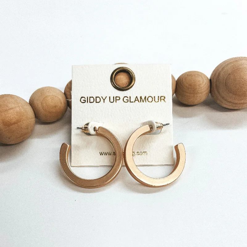 Women’s minimalist gold earrings-Almost Ready 1 Inch Hoops in Matte Gold