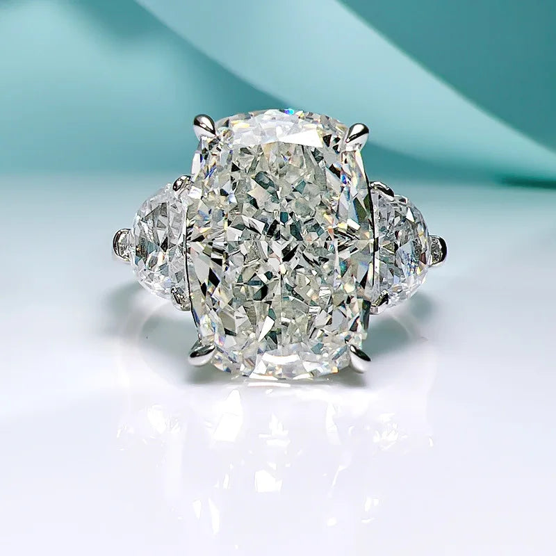 Women’s vintage-inspired rings-Explorer 5CT Cushion Cut .925 Sterling Silver Moissanite Ring