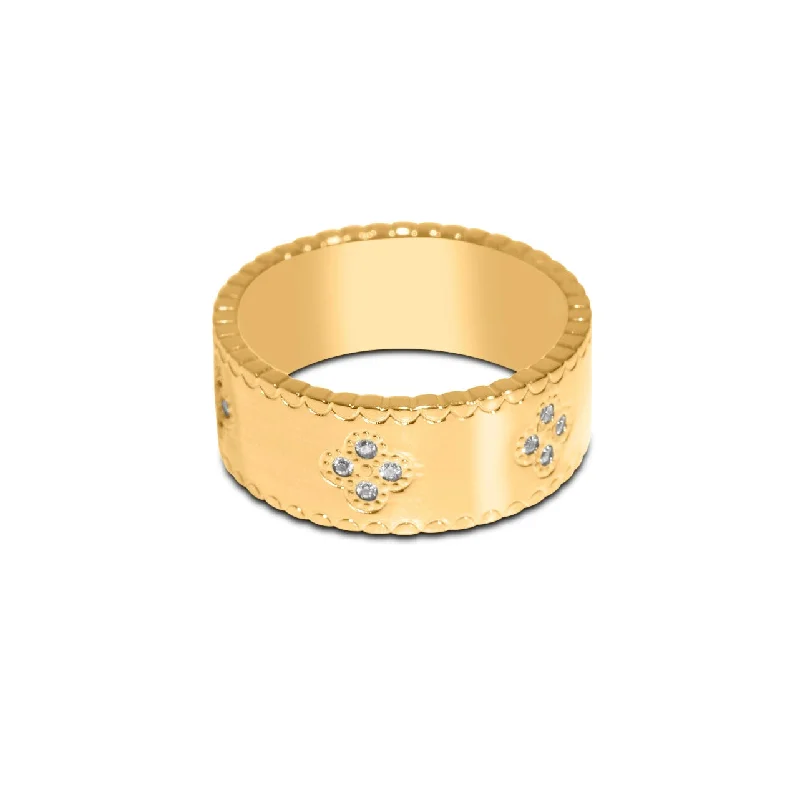 Women’s vintage rings-Diamond Round Clover Ring