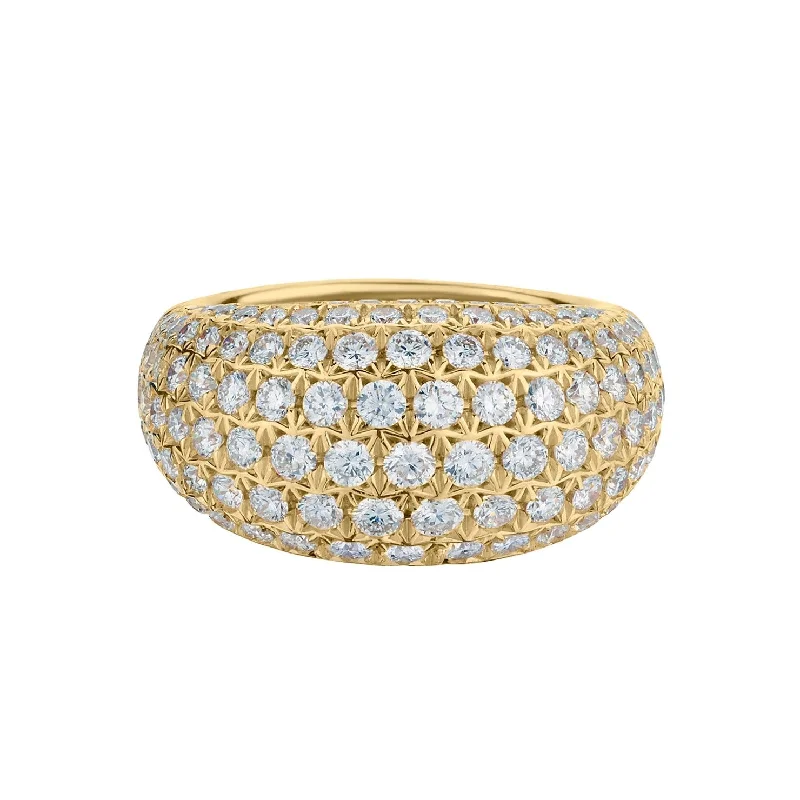 Women’s floral gemstone rings-PAVÉ DOMED RING