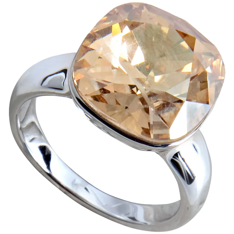 Women’s stackable wedding rings-Isabel Crystal Golden Shadow Ring with ." Crystal made from Austrian Crystals