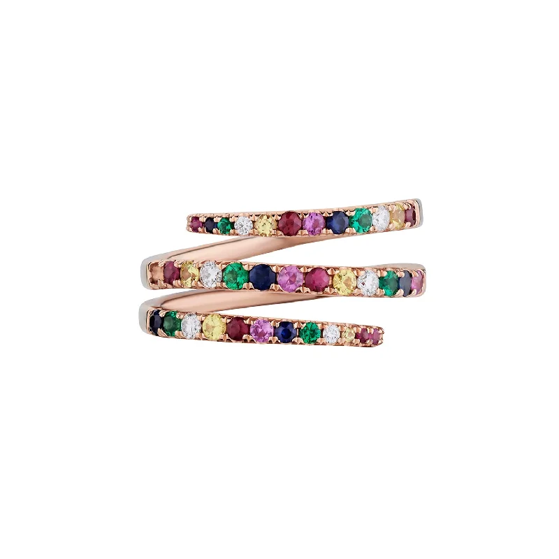 Women’s signet rings-RAINBOW WRAP RING