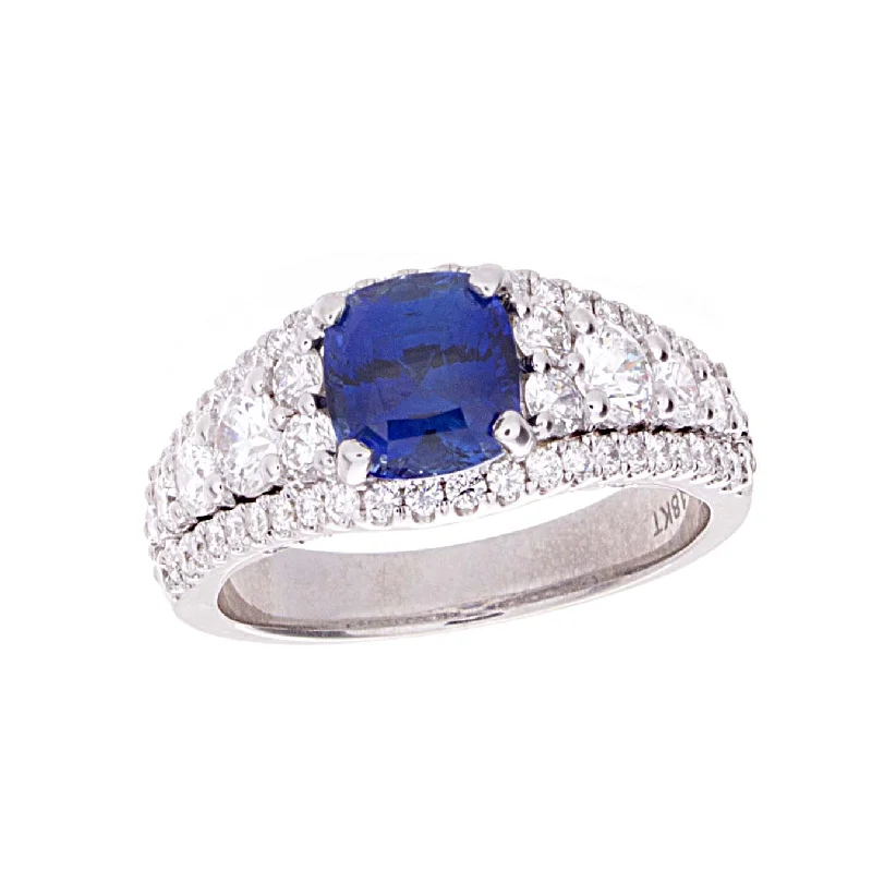 Women’s carved rings-Sapphire Ring