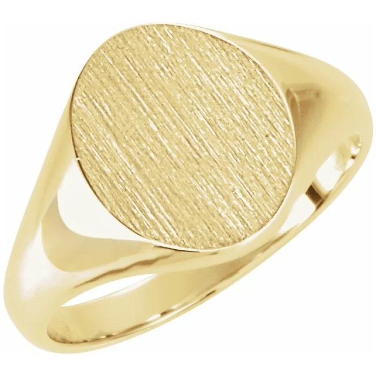 Women’s unique rings-18K Yellow Oval Signet Ring