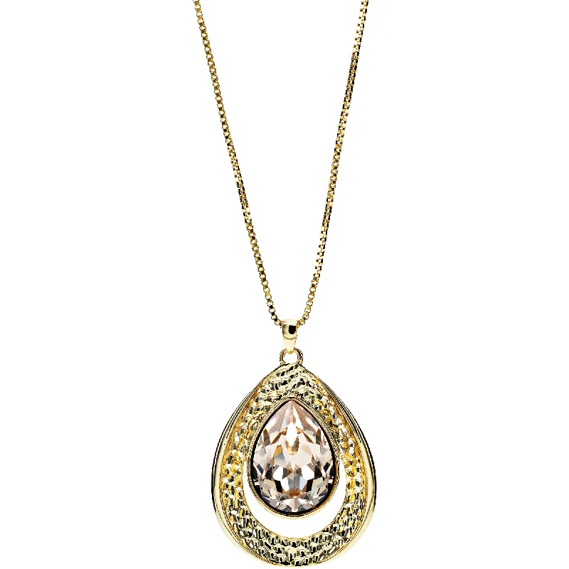 Women’s sterling silver promise rings-Light Silk Teardrop 38" 18 K Gold Plated Drawstring Sweater Necklace