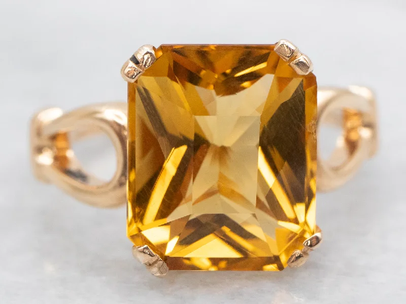 Vintage Fancy Cut Citrine Ring