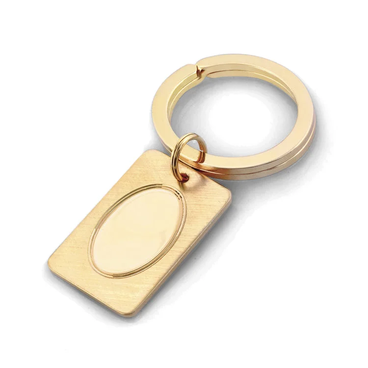 Gold Finish Tu-Tone Key Ring