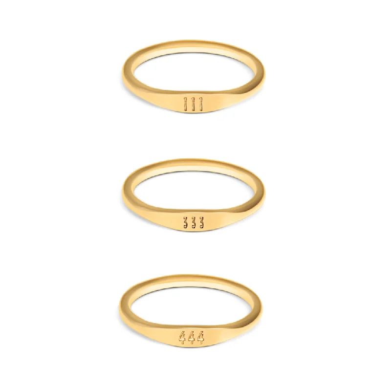 Women’s adjustable rings-Thin Angel Number Ring