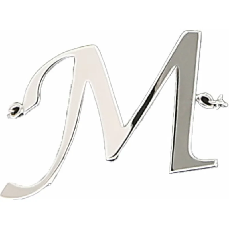 Women’s oval rings-M Adjustable Rhodium Plated Monogram Ring