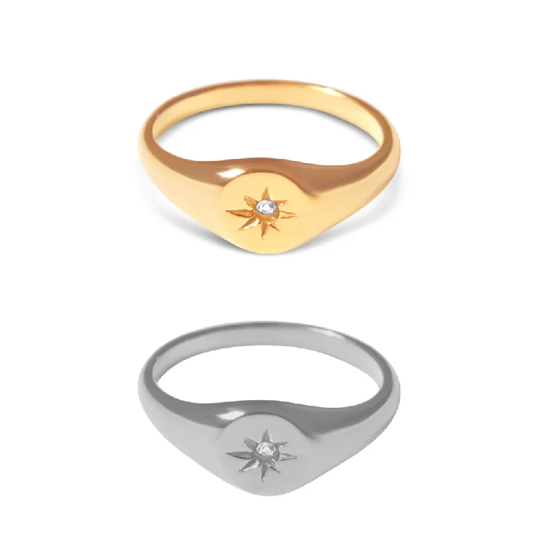 Women’s elegant gold rings-Star Ring