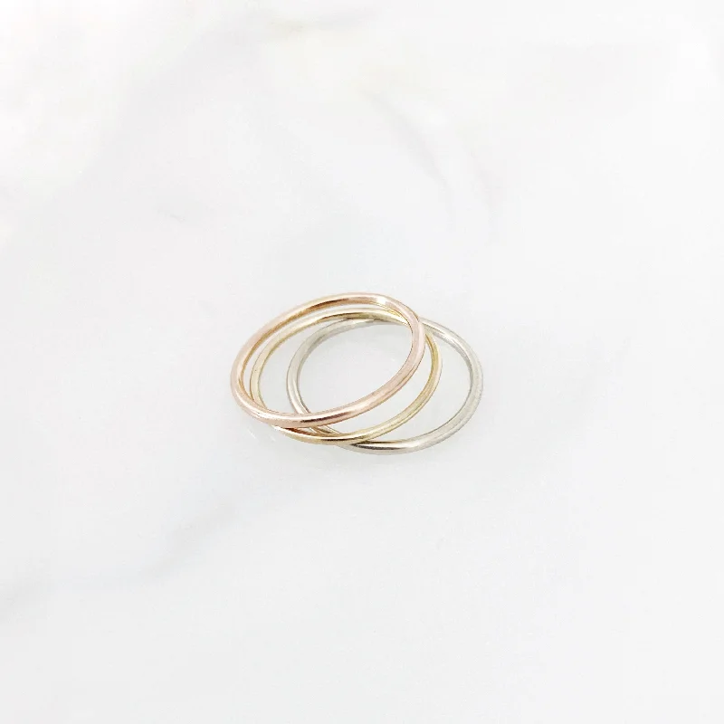 Women’s rose gold engagement rings-14K Dainty Stacking Ring