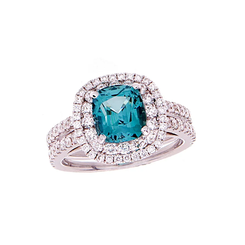 Women’s blue diamond rings-Mint Tourmoline Ring