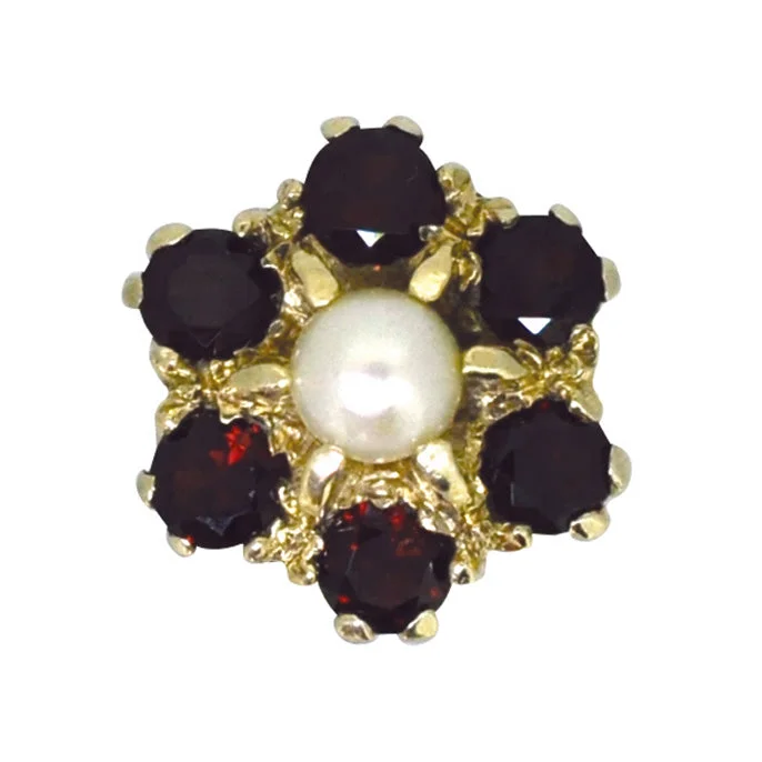 Pearl & Garnet Cluster Ring