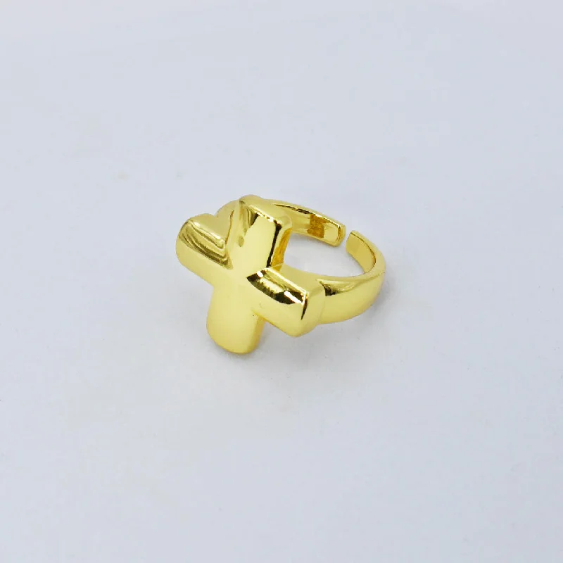 Chunky Cross Ring Gold