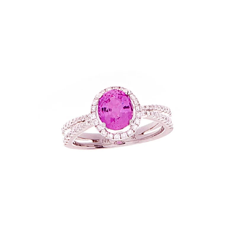 Women’s modern engagement rings-Pink Sapphire Ring