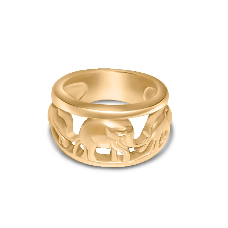 Women’s gemstone rings-Hollow Elephant Ring