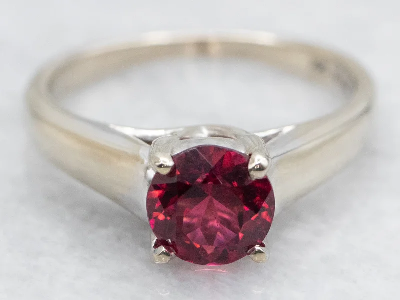 Rare Raspberry Pink Tourmaline Solitaire Ring