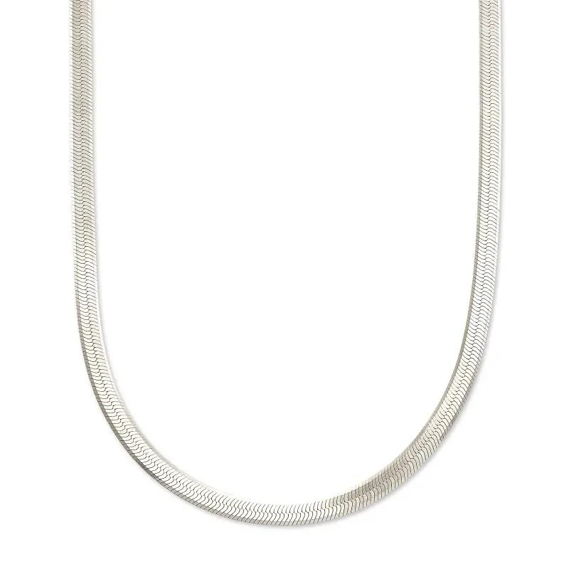 Women’s wedding rings-Kendra Scott | Herringbone Chain Necklace in Sterling Silver