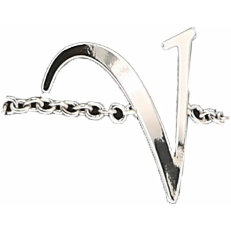 Women’s geometric rings-V Adjustable Rhodium Plated Monogram Ring