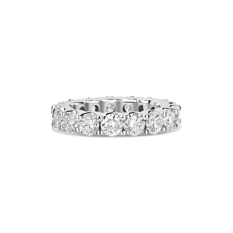 Women’s heart-shaped engagement rings-Round Cut Lab Diamond Eternity Ring