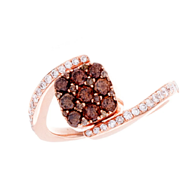 Women’s vintage engagement rings-Blue and Brown Diamond Reversable Ring