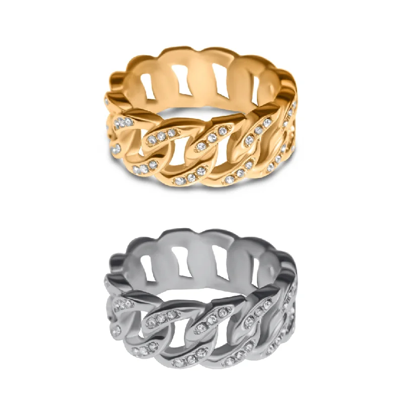 Women’s men’s rings-Diamond Cuban Ring