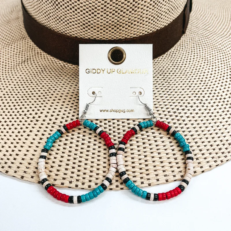 Women’s eco-friendly earrings-On the Daily Multicolored Beaded Hoop Earrings in Ivory