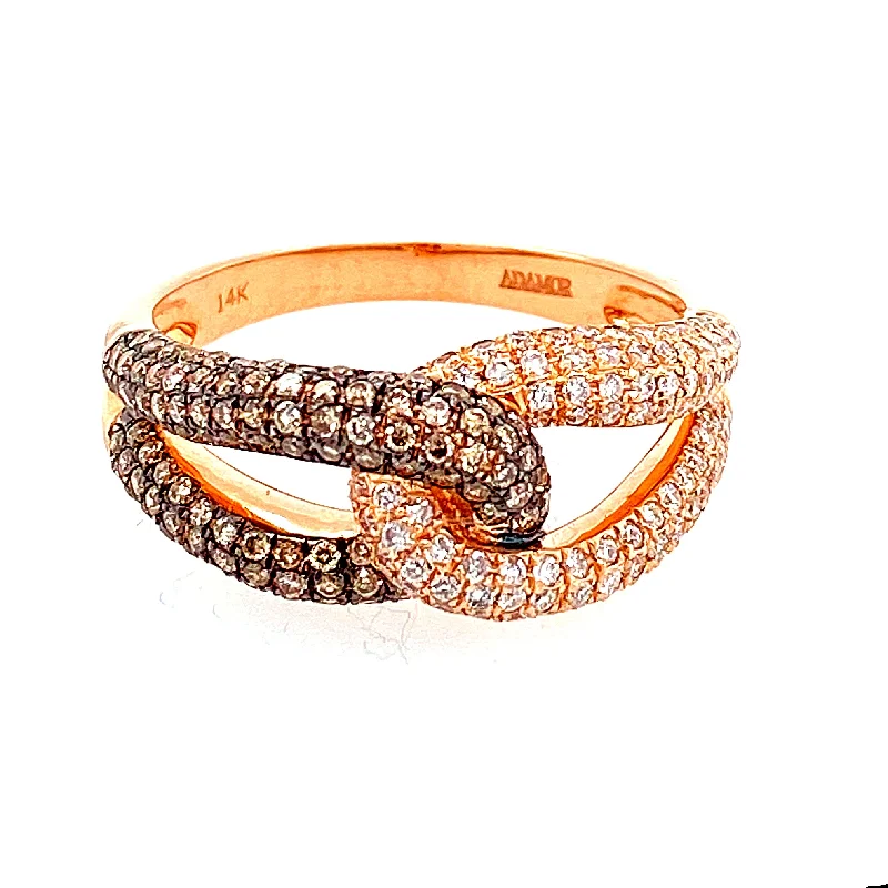 Women’s stylish rings-Choco Diamond Knot Ring