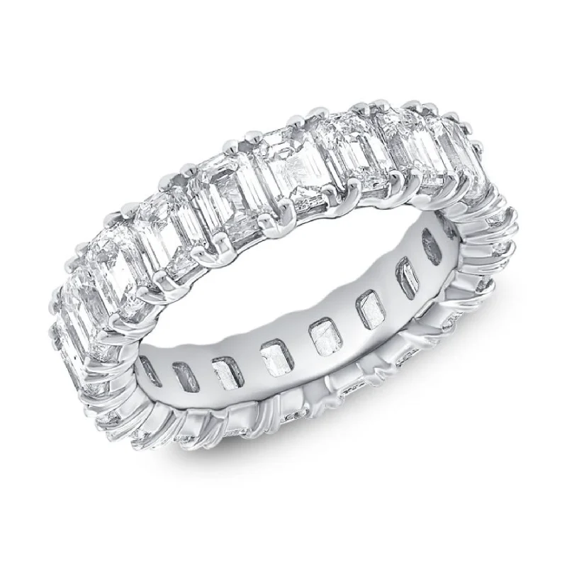 Women’s wedding rings for women-Emerald Cut Lab Diamond Eternity Ring