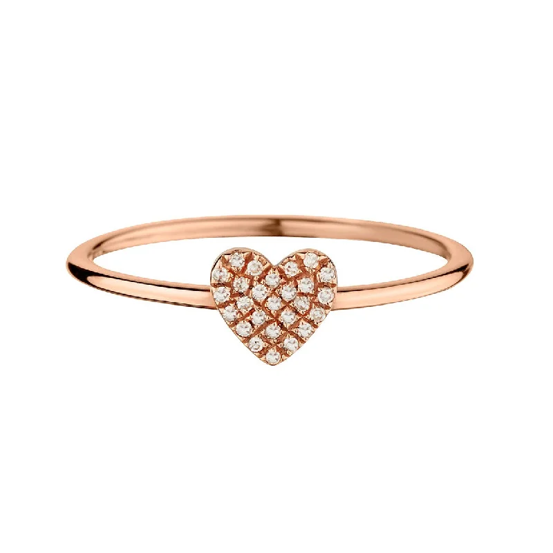 Women’s geometric rings-MINI DIAMOND HEART RING