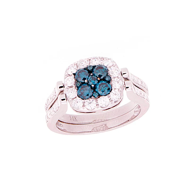 Women’s sparkling rings-Blue Diamond Reversable Ring