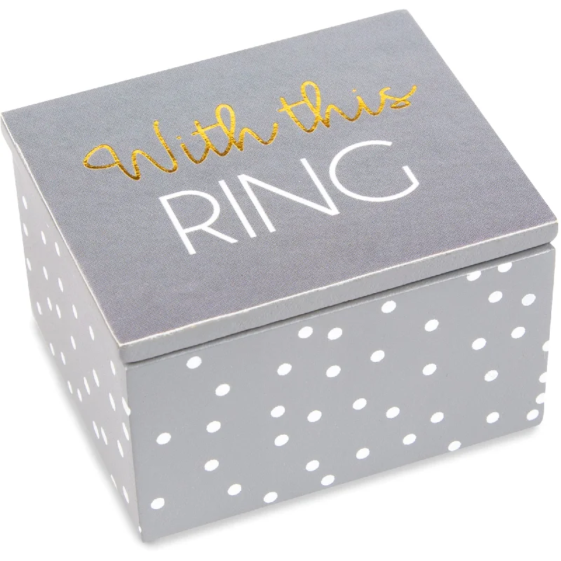 Women’s sparkling rings-Ring 2.25" x 2" x 1.5" MDF Keepsake Box