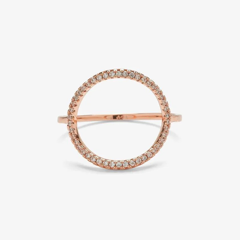 PuraVida, Pave Open Circle Ring, Rose Gold