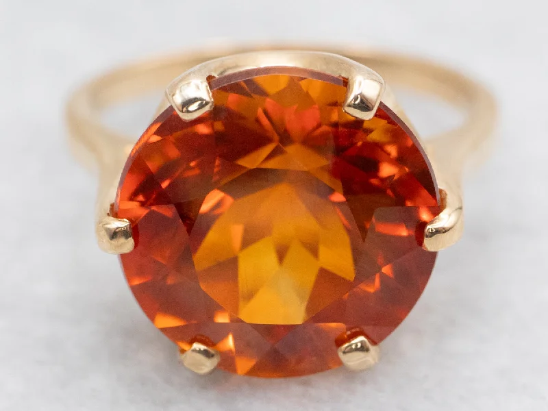 Stunning Yellow Gold Citrine Cocktail Ring