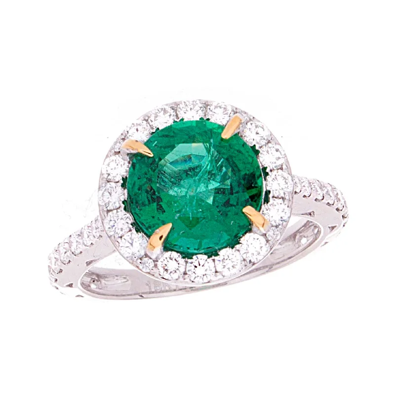 Women’s heart-shaped engagement rings-Emerald Ring