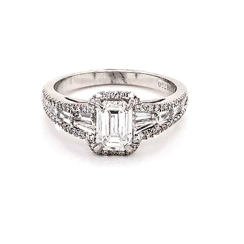 Women’s handmade rings-Emerald Cut Solitaire Ring