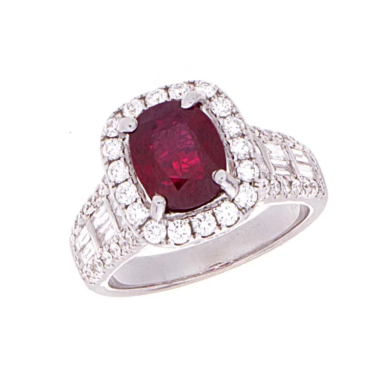 Women’s black diamond rings-Burmese Ruby Ring