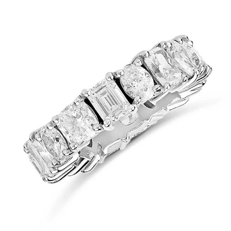 Women’s thick gold rings-Multishape Lab Diamond Eternity Ring