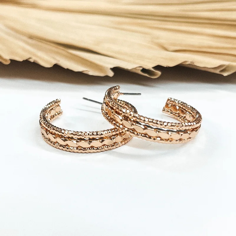 Women’s chain earrings-Darling Daze 1 Inch Rope Textured Hoop Earrings in Gold Tone