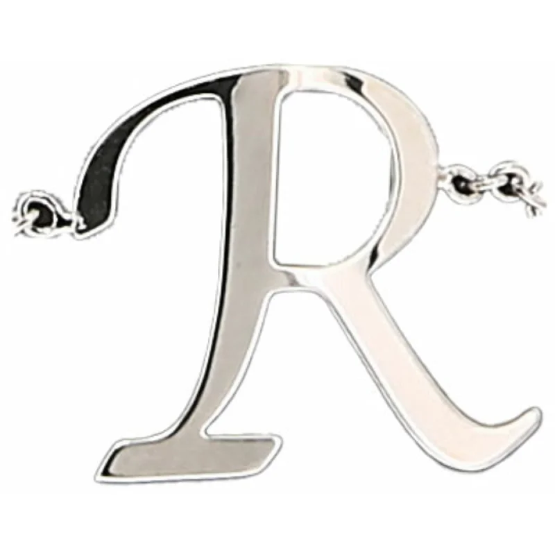 Women’s ring set-R Adjustable Rhodium Plated Monogram Ring