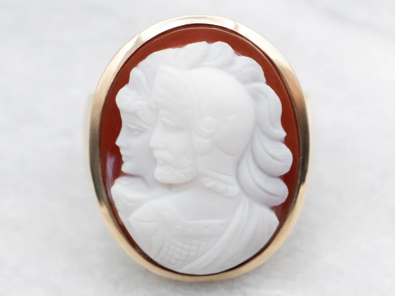 Husband and Wife Sardonyx Cameo Ring