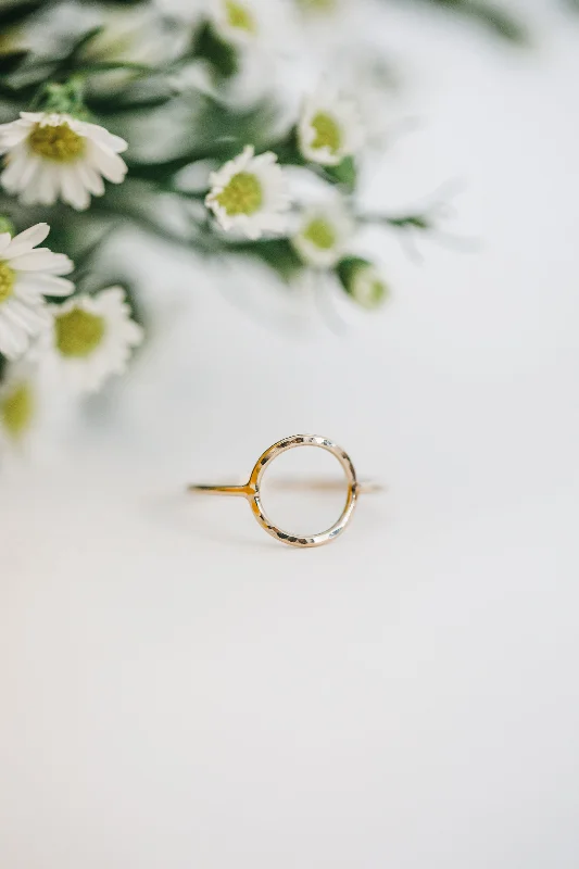 Women’s platinum rings-revolve ring { 14K gold filled }