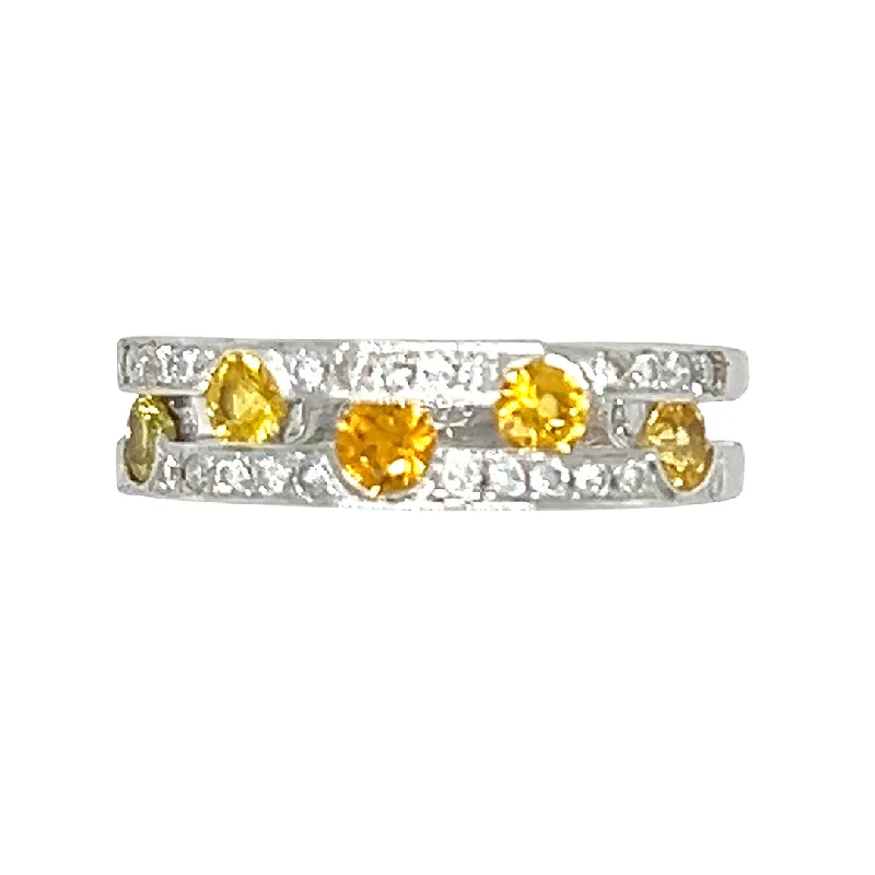 Diamond & Yellow Sapphire Ring