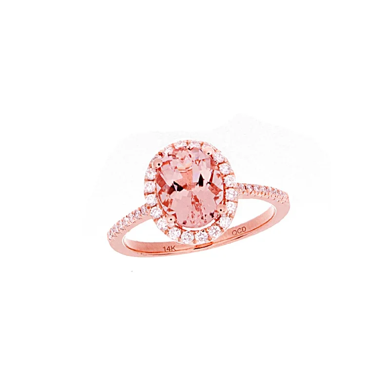 Women’s stackable wedding rings-Morganite Ring