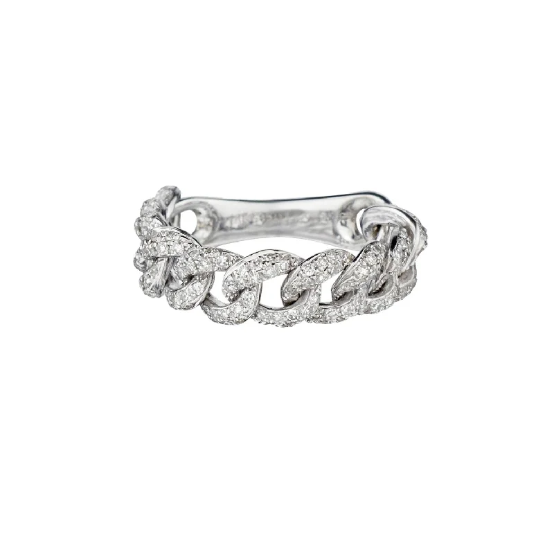 Women’s engraved rings-DIAMOND LINK RING