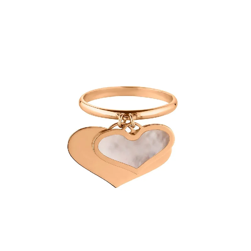 Women’s oval rings-MULTI HEART MOTHER OF PEARL RING