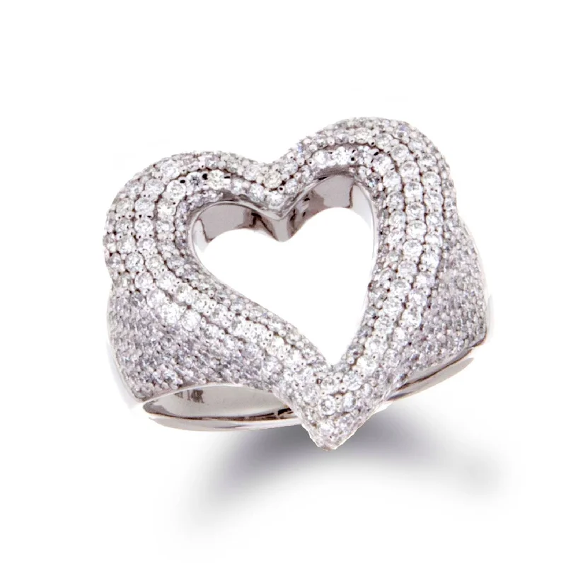 Women’s wedding rings for women-Diamond Heart Ring