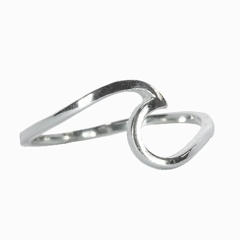 PuraVida Wave Ring, Silver